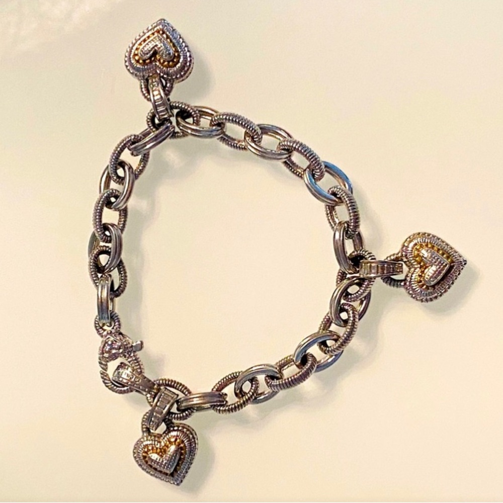 Judith Ripka 3 Heart Charm Bracelet. Price is firm. Serious inq only